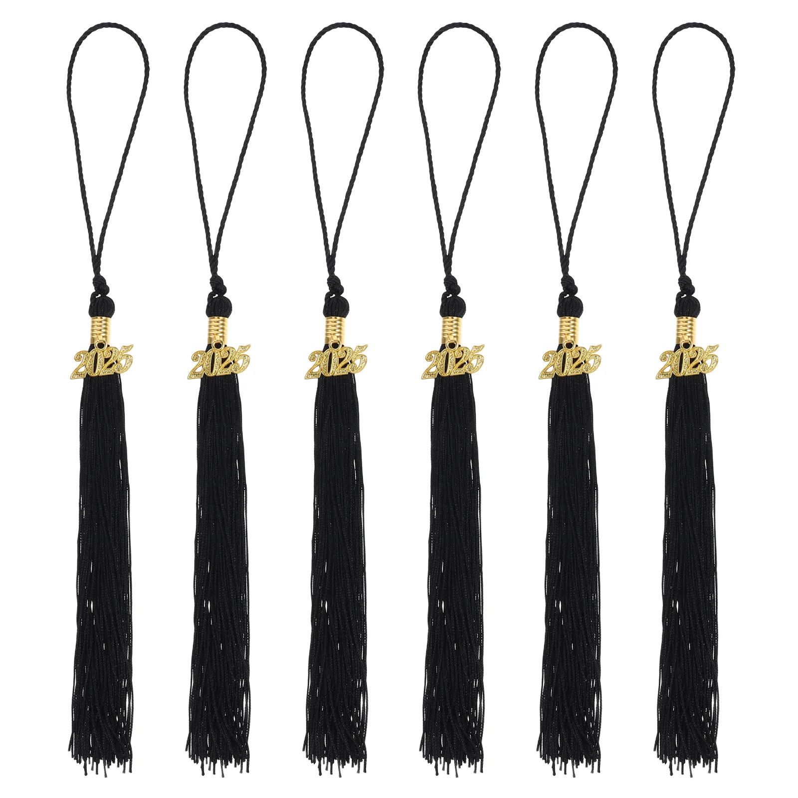 

6 Pcs Bachelor Hat Tassel DIY Graduation Cap Accessories Decoration Charms Graduate Black