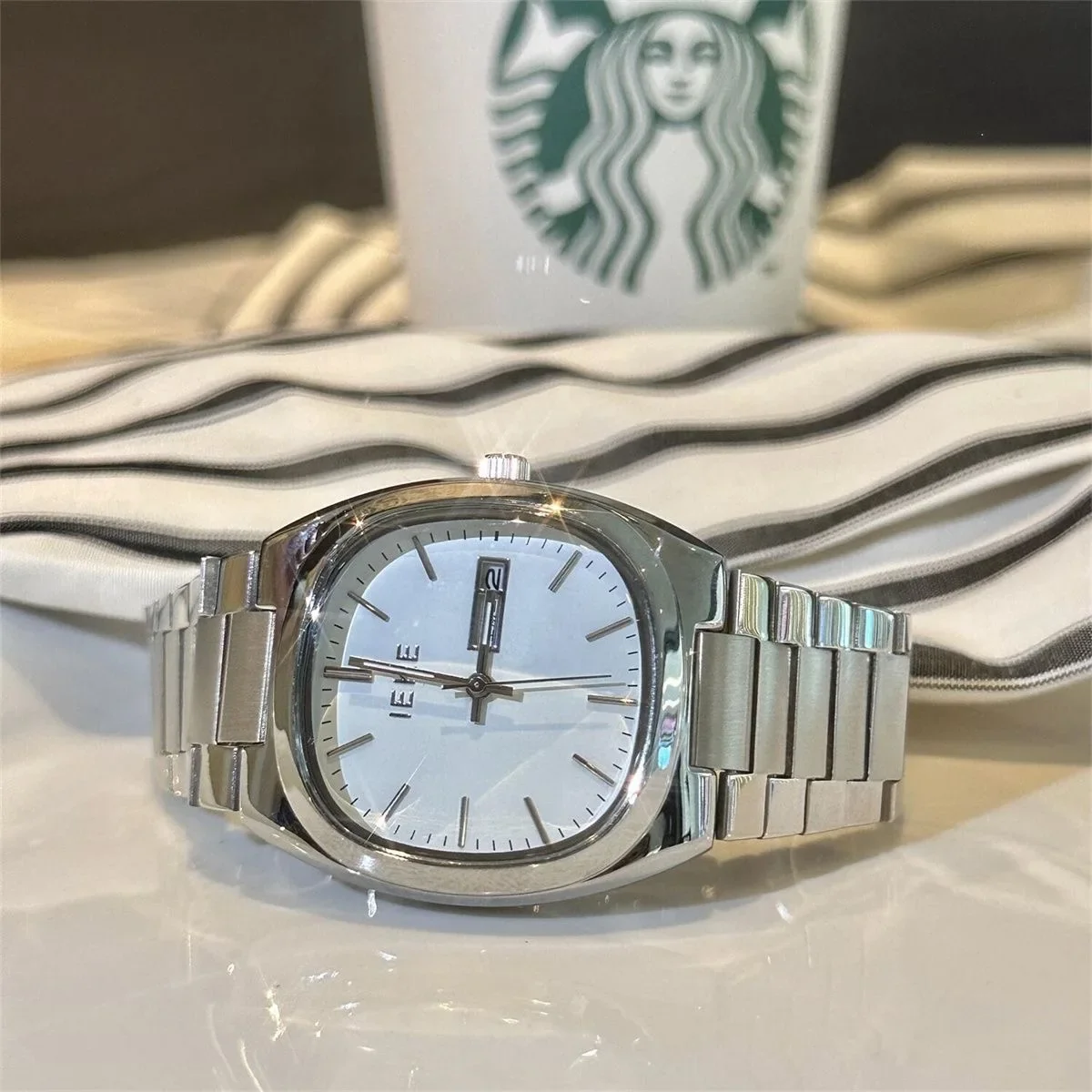 Women Quartz Watch Luxury Clock Fashion Blue Pink Dial Vintage Sliver Orologio Stainless Steel Reloj Ladies Square Wristwatch