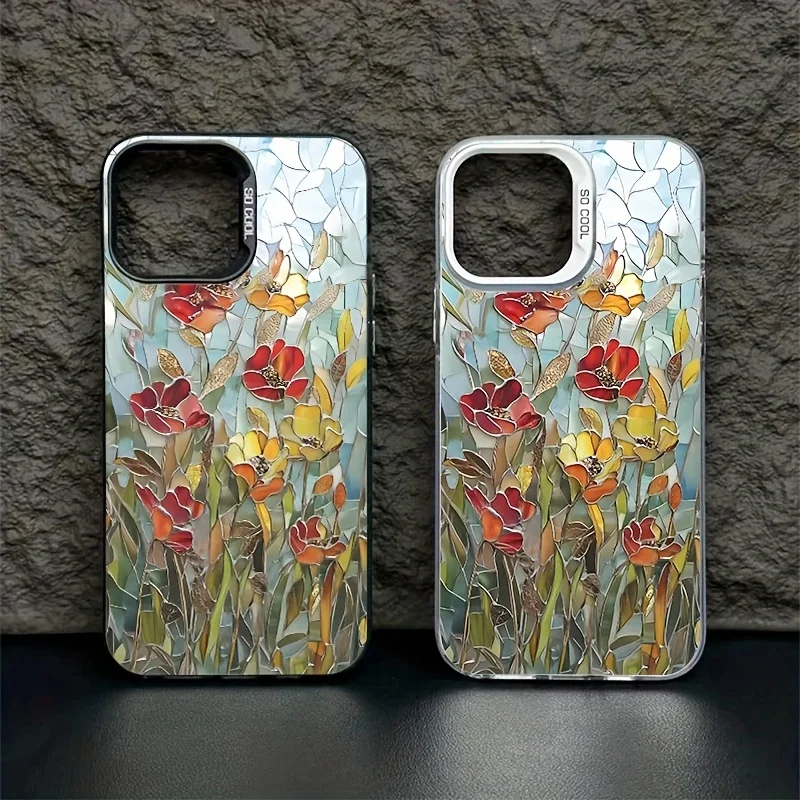 

Full new and creative fashion flower cell phone case suitable for iPhone 16 15 14 13 12 11 Pro/ Max/Plus shock-proof back cover