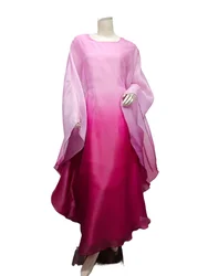 Eid Summer Organza Satin Shiny Batwing Abaya Dubai Luxury 2024 Muslim For Women Kaftan Dress Islam Robe Caftan Marocain Femme