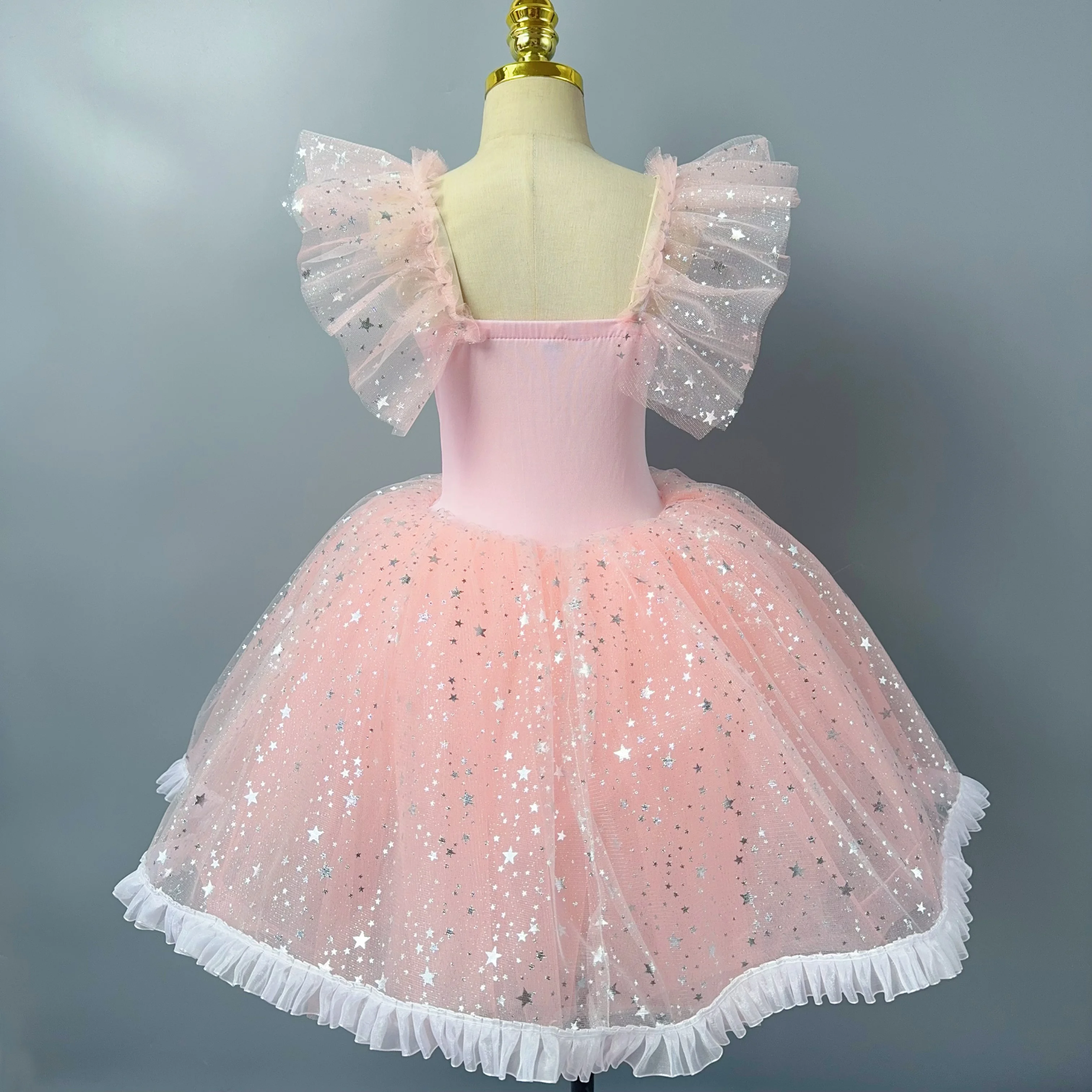 Kinder Romantisches Ballett Tutu Kleid Mädchen Pailletten Ballerina Kleid Kinder Ballett Performance Kleidung Prinzessin Langes Gaze Kleid