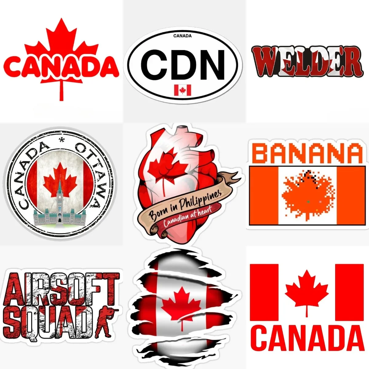 

Creative Canada Flag Maple Leaves Sticker for Decorate Car Laptop Truck Camper Van Bicycle Window Table Fridge Helmet Wall Room