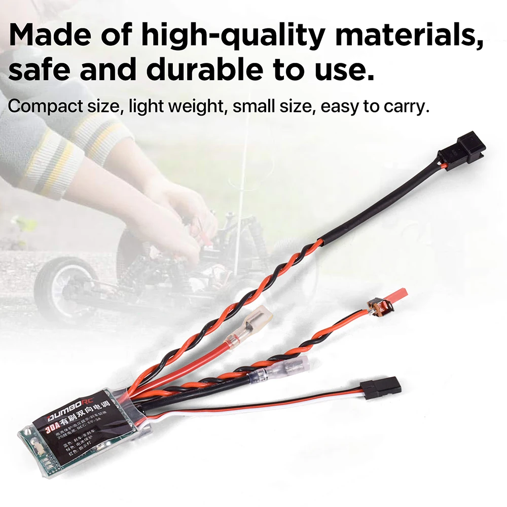 30A Brushed ESC Mini 2S Electric Speed Controller BEC 5V 3A with Brake for RC Car Model Boat 280 290 370 380 390 Brushed Motor