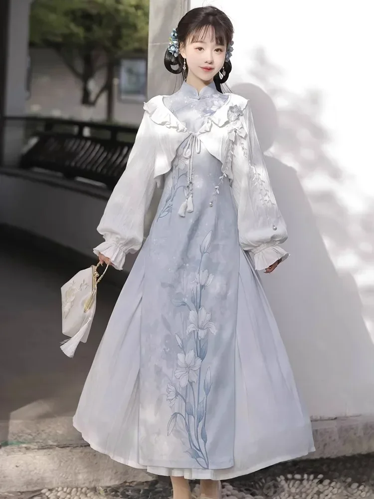 

Hanfu women's new Chinese style cheongsam outer suit daily Han element dress spring and autumn