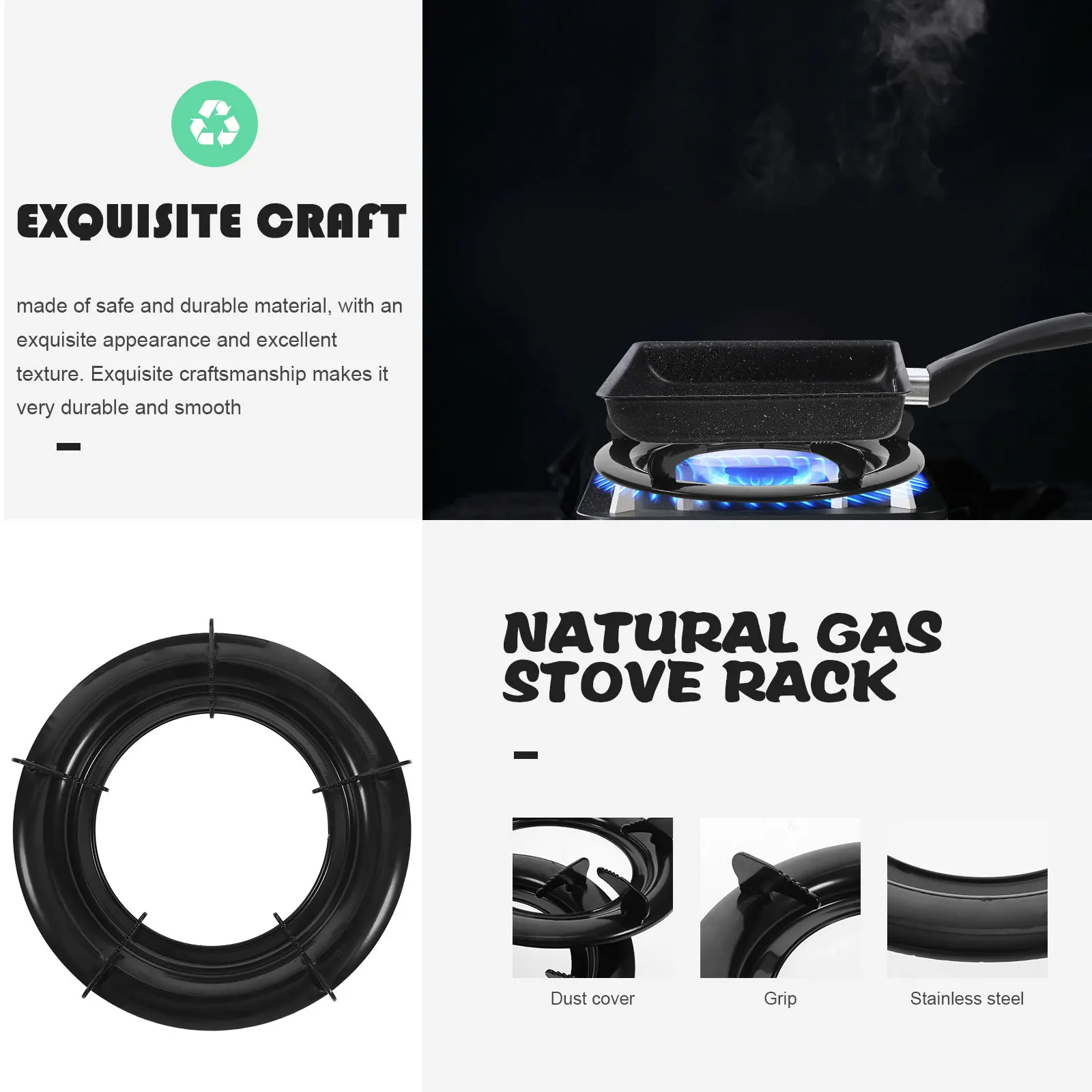 

2Pcs Gas Stove Racks Sturdy Iron Stove Brackets Non-Slip Kitchen Accessory for Home Restaurant Coffee Shop Kitchen Supply