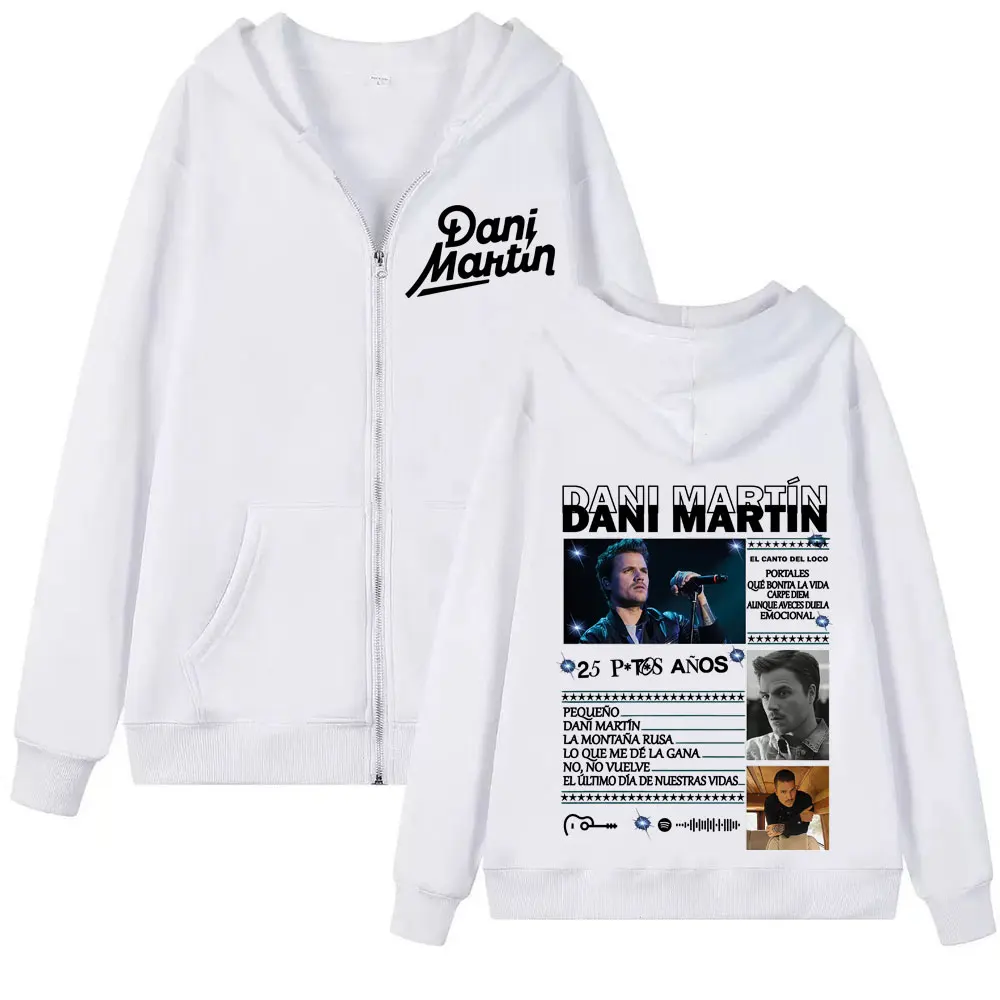 داني مارتن Ptos Anos جرافيك زمم هوديس الرجال النساء الموضة الكلاسيكية الاتجاه هوديي رجل المتضخم سحاب أكمام طويلة بلوزات