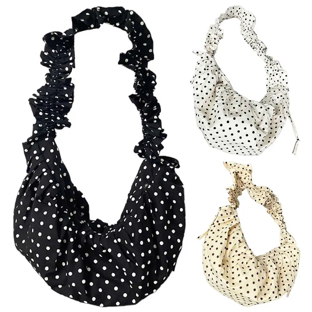 

Women Cloud Hobo Bag Large Capacity Polka Dot Fashion Shoulder Bag All Matched Vintage Small Tote Bag for Party Vacation