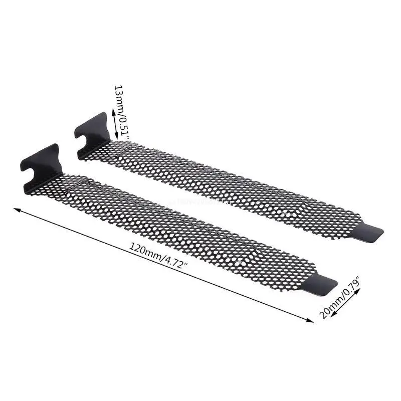 120x20x13mm Hard Steel Black Mesh PCI Chassis Slot Covers Bracket Cooling Fan Dust Filter For PC Computer Dropship