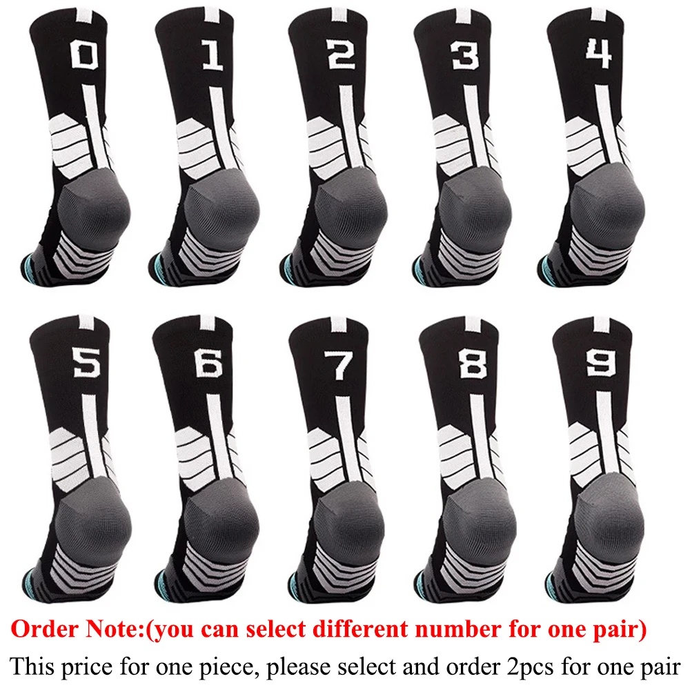 1PC Professional Basketball Sport Socks Breathable Cycling Calcetines Football Meias Soccer Socks Men Women Customized Number