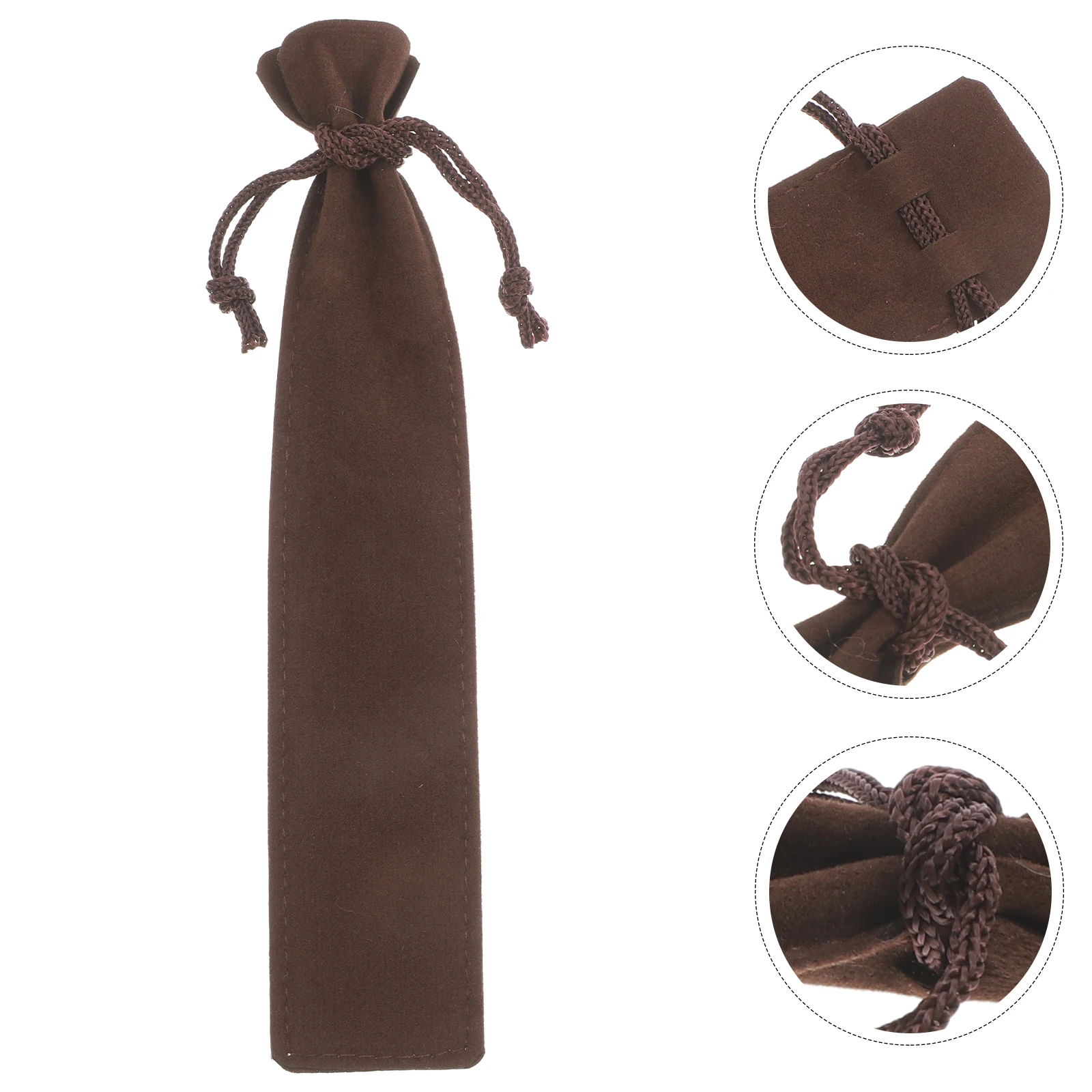 

Drawstring Velvet Pencil Case Foldable Pouch Double Sided Holder Flannel Sleeve