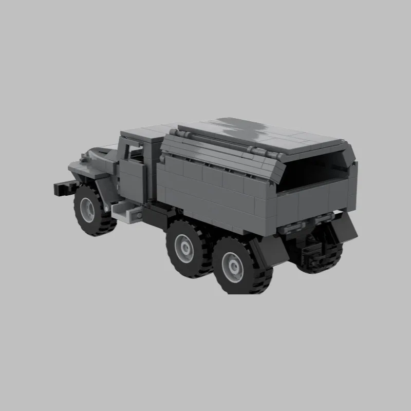 MOC 우랄 운송 트럭 작은 입자 조립 빌딩 블록 어린이 퍼즐 두뇌 훈련 벽돌 장난감