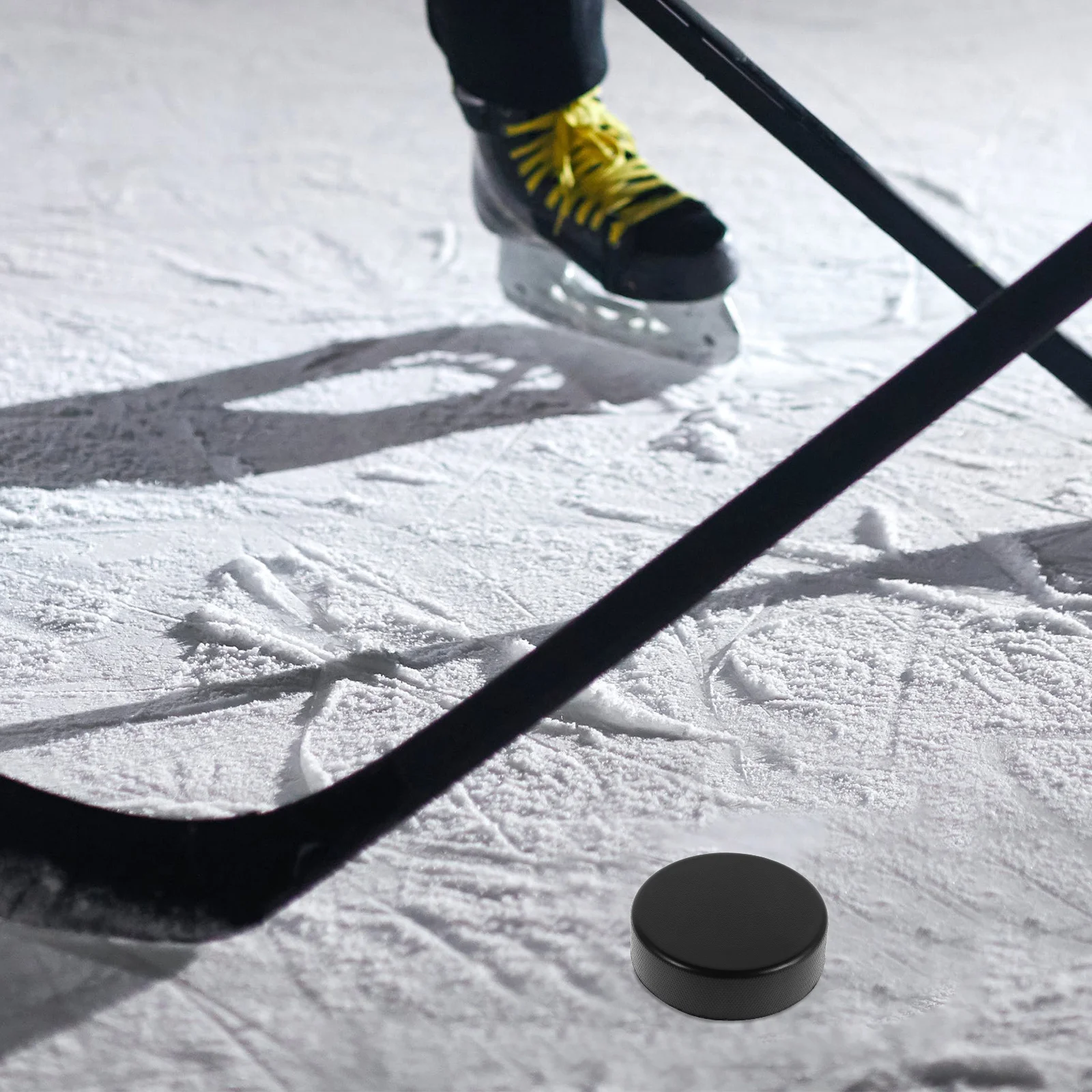 

20Pcs Solid Black Hockey Pucks PU Training Set for Ice Table Indoor Outdoor Practice Replacement Parts Street Hockey Balls