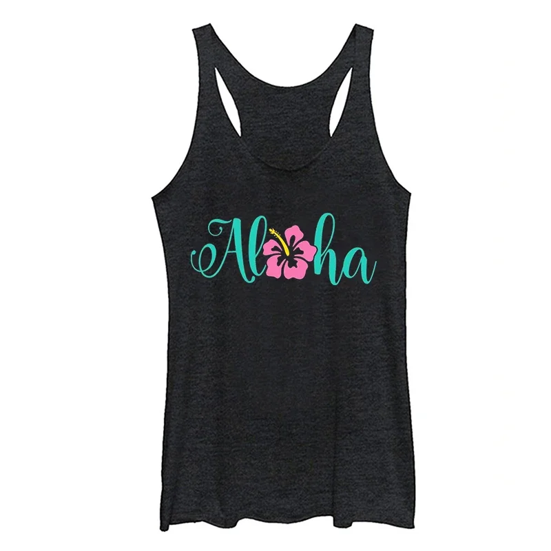 

Aloha Hawaii Vacation Tank Top Women Tropical Hawaii Trip Shirt Hawaiian White Top Summer Trip Aloha Sexy Top Beach