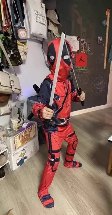Disfraz de Deadpool de Alta Calidad, Disfraz de Halloween, Traje de Deadpool, Mono de Deadpool, Disfraz para Carnaval, Festival, Regalo, Set con Espada photo review