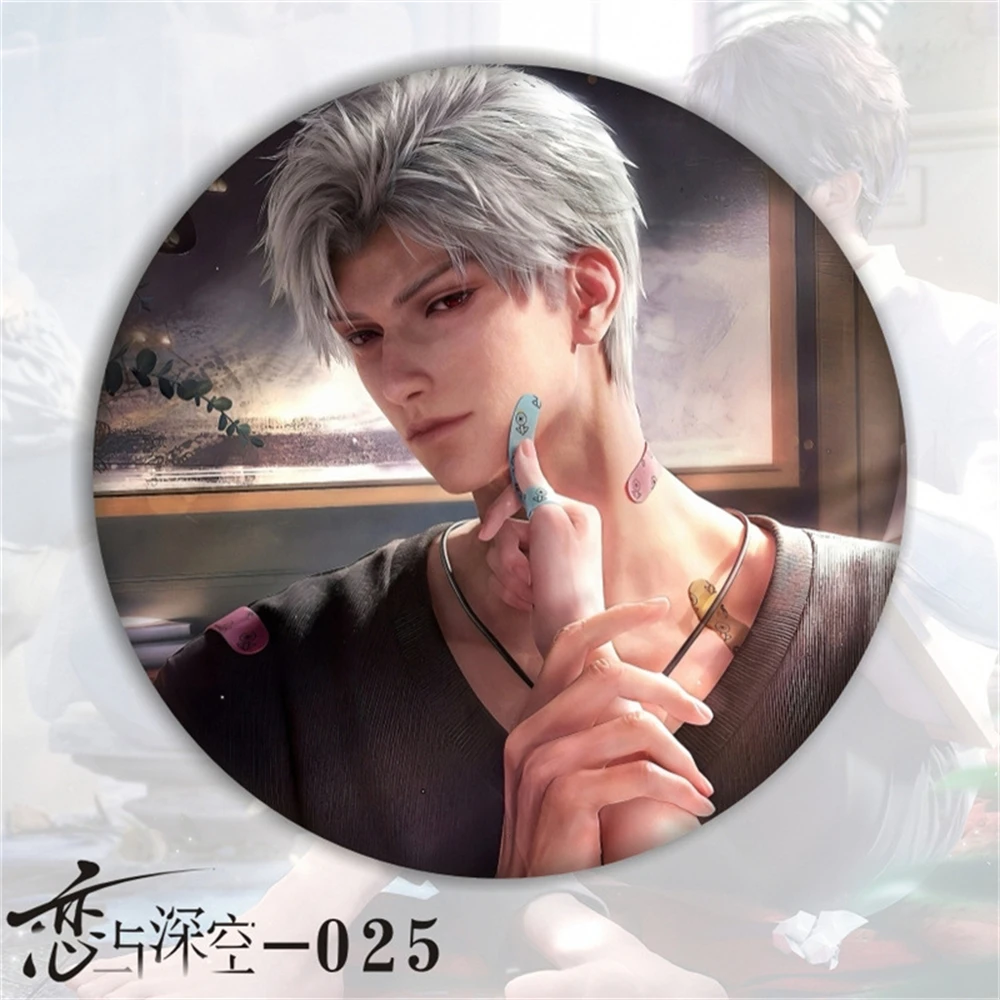 58mm Anime Love and Deepspace Sylus Cosplay COSTUME Badge Pin SPTE Tinplate Brooch﻿ Prop Gilf