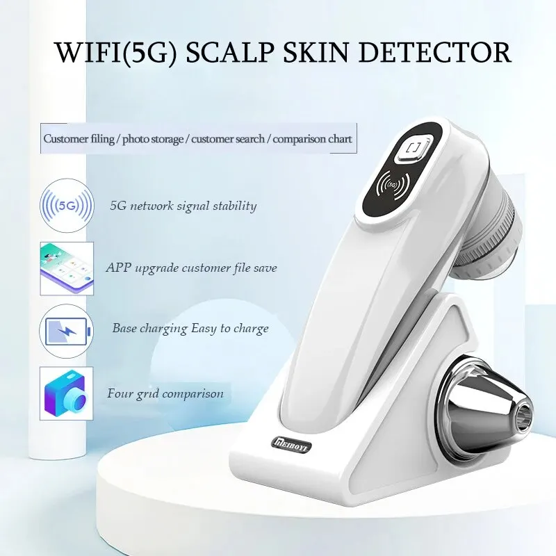 New WIFI HD 5G Scalp/Skin /Hair Follicle Detector Professional 50X/200X Skin Analyzer Rechargeable UV Testing Analysis Magnifier