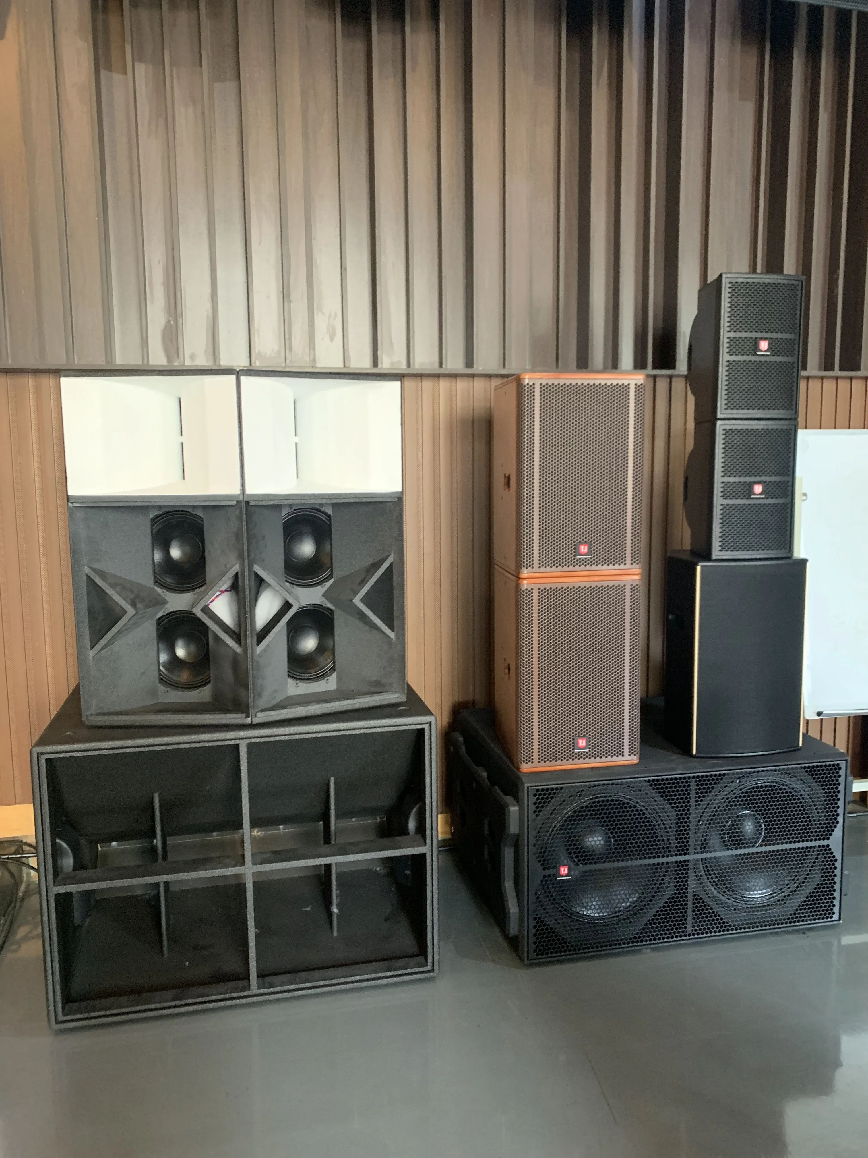 Dual 18 inch full range speakers bass bin professional sound audio system powered stage speakers subwoofers for concerts