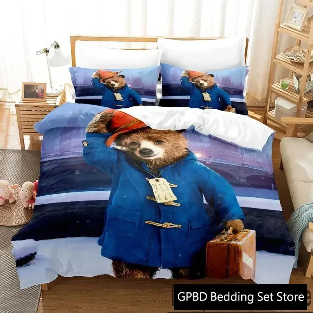 

3D Print Cartoon Paddington Bear Comfortable Duvet Quilt Cover Pillowcase Bedding Set Children Bedroom Decoration Home Textile