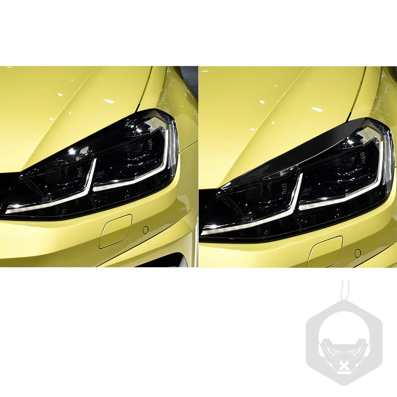 For Volkswagen VW Golf 7Mk 2013-2018 Accessories Car Black Plastic Lamp Eyebrow Trim Sticker Decoration