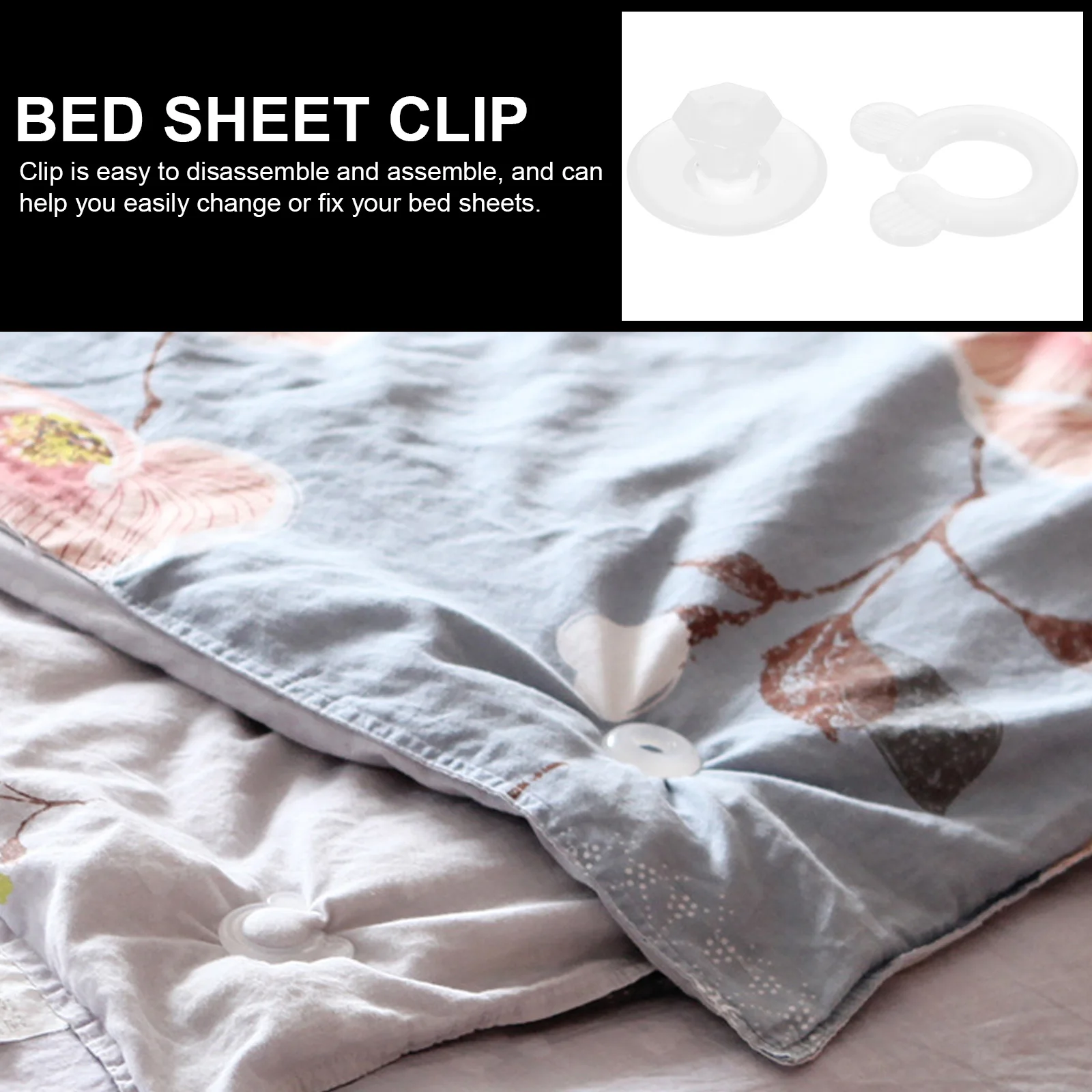 

16Pcs Bed Sheet Clamps Long Service Life No Damage Safe Stable Quilt Fixator Bed Sheet Clamps Fixing Clips Sealing Clip