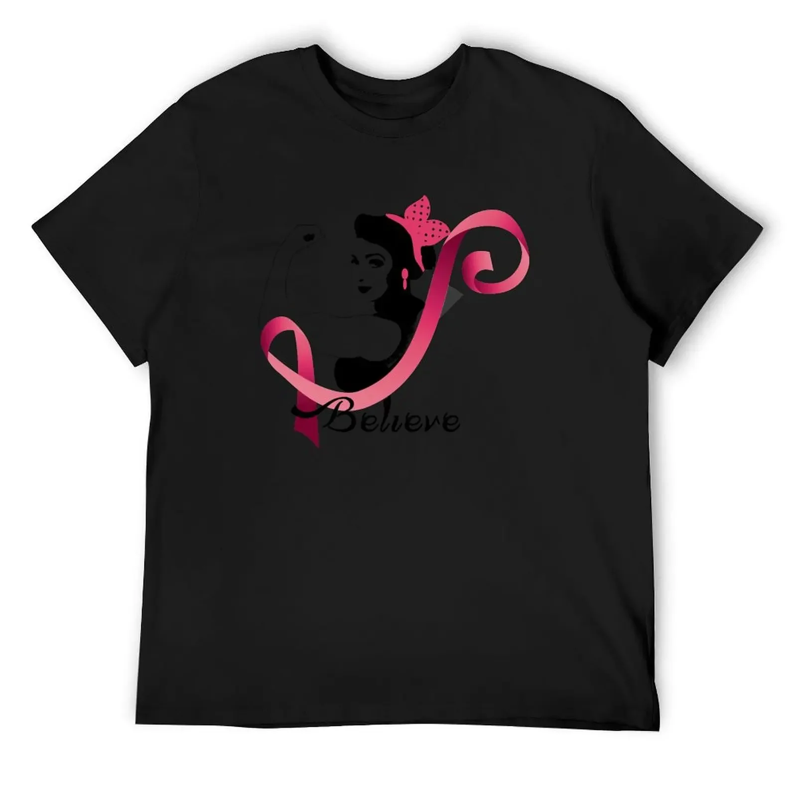 Believe Breast Cancer Awareness Ribbon Survivor Unisex Tee T-Shirt quick drying blacks cheap stuff slim fit t shirts for men