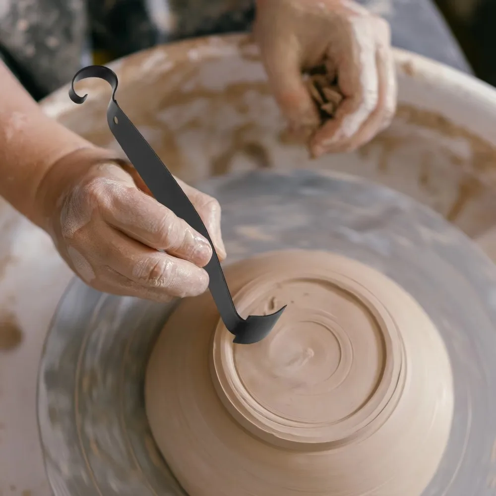 

Double Ended Pottery Trimming Tool Iron Ergonomic Grip Clay Modeling Tool Professional Sculpture Tool Clay Carving