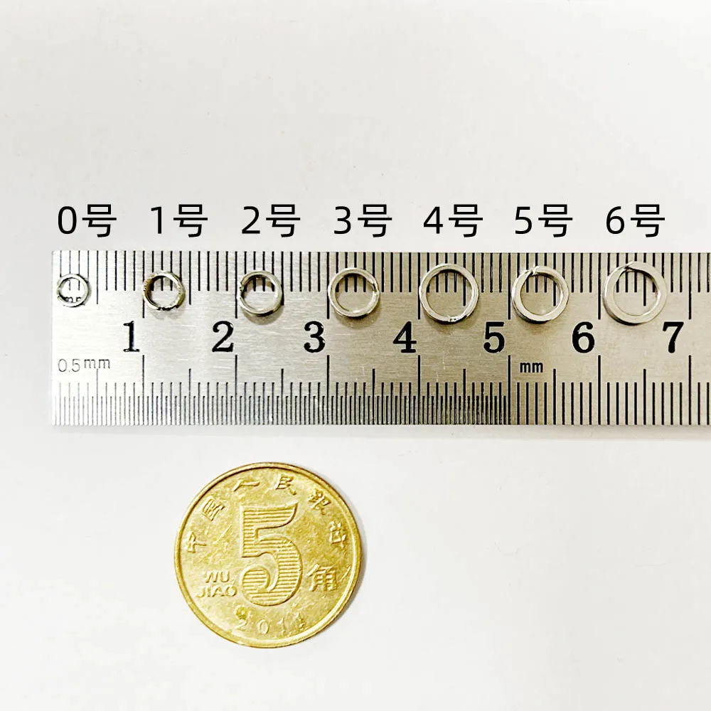 300 قطعة الصيد الفولاذ المقاوم للصدأ سبليت خواتم 6 أحجام عالية القوة قوة الشد الكبيرة الصيد حلقة الصيد إغراء موصل