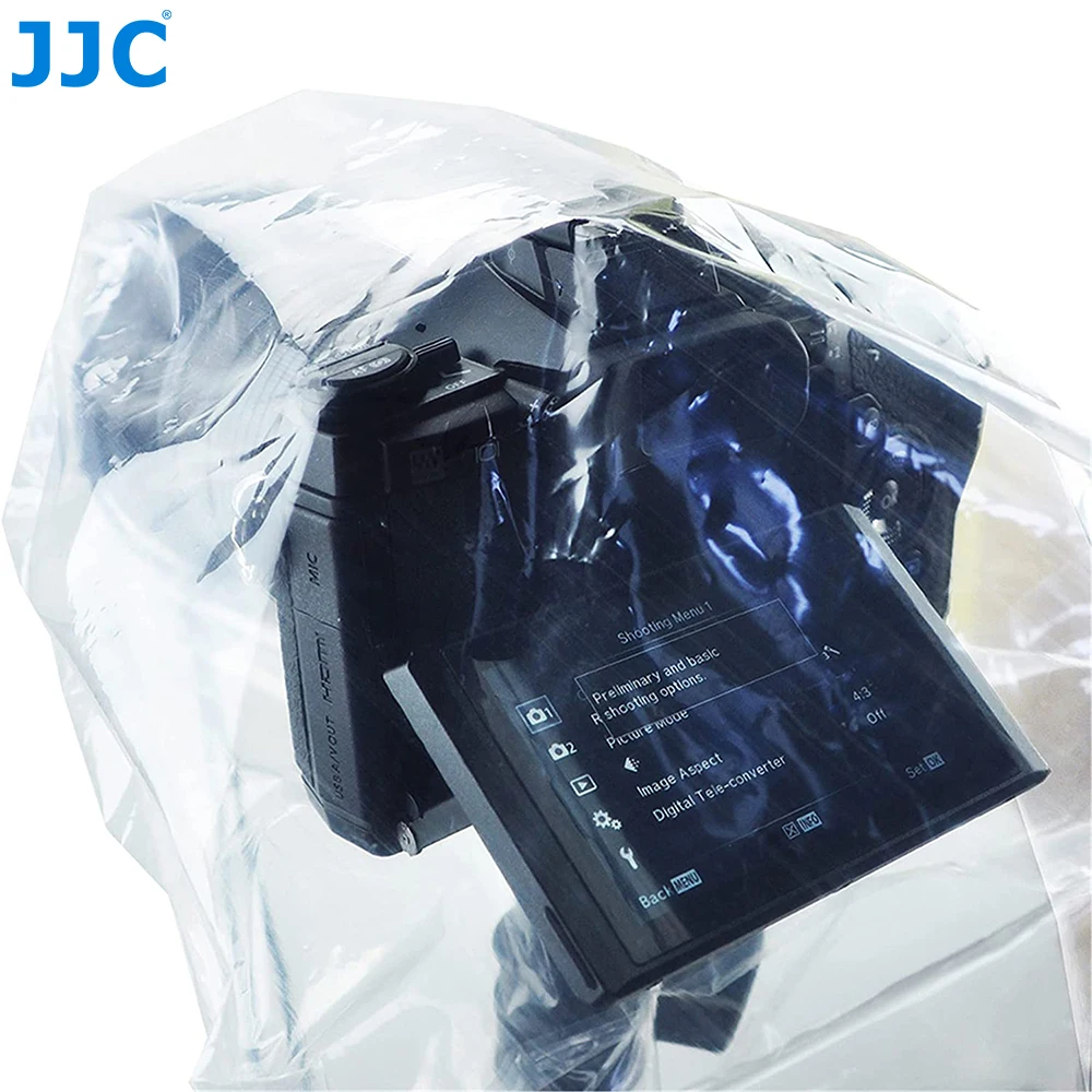 JJC 2 Pack Waterproof Camera Rain Cover Raincoat Protector for Canon Nikon Sony Panasonic DSLR Camera Rainproof Accessories