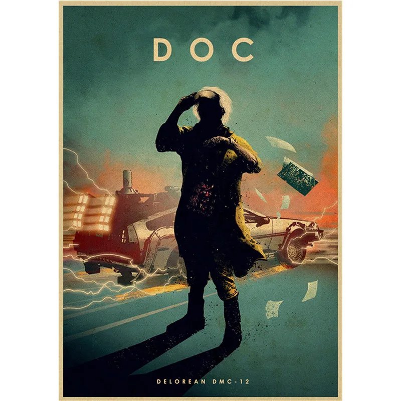 Classic movie protagonist man and car poster decorative painting home cafe bar kraft paper poster