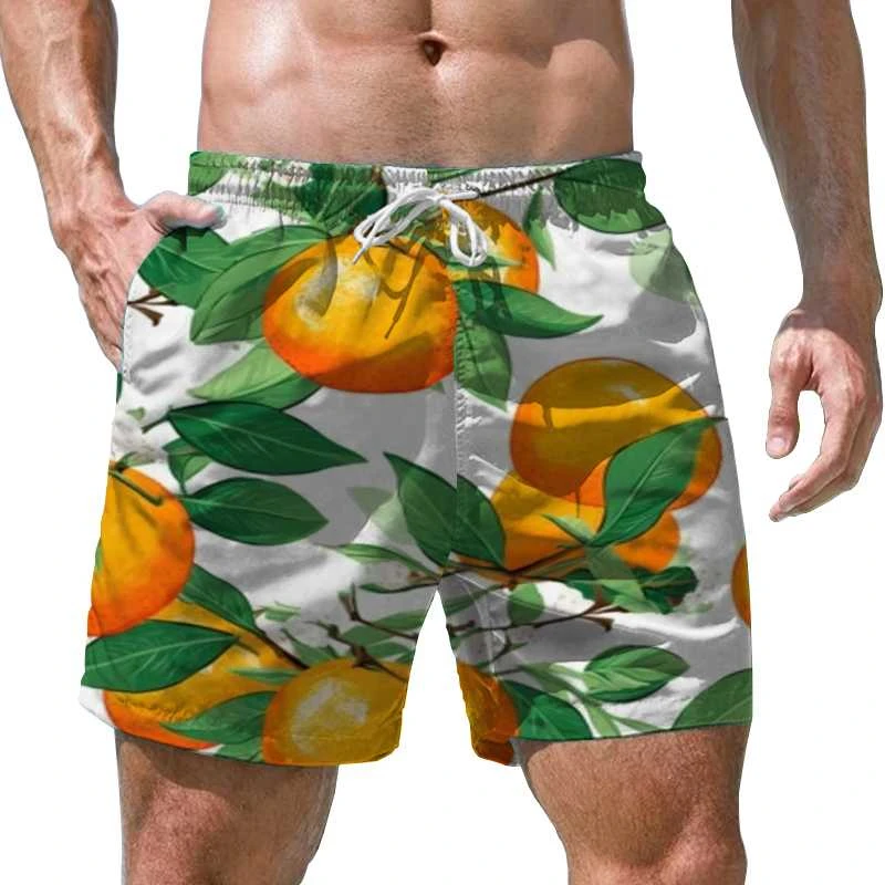 Pantalones cortos de playa para hombre, Shorts con estampado de frutas 3D, ropa de calle de Rock, transpirables, de alta calidad