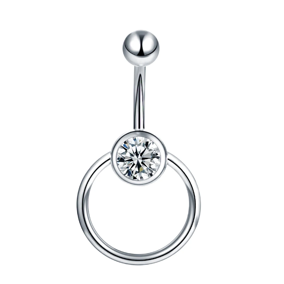 1Pc Nombril Umbigo Umbigo Anel de Aço Cirúrgico Piercing CZ Anel Da Barriga Sexy Mulheres da Barriga Da Jóia Piercing Ombligo 14G