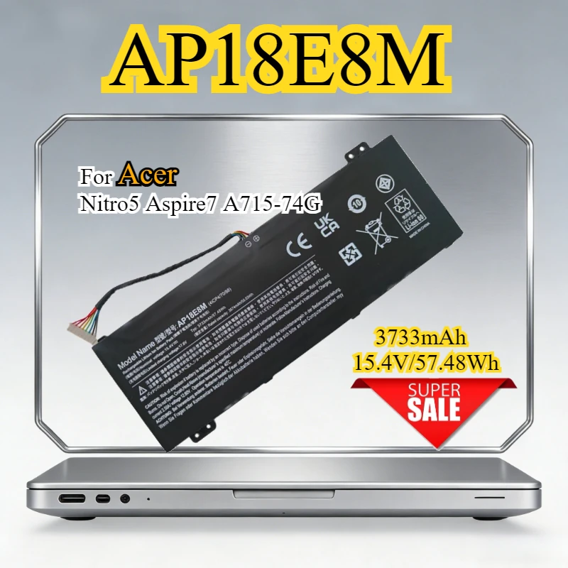 

AP18E8M New Laptop Battery for Acer Aspire 7 A715-74 AN715-51 A715-74G NITRO 5 AN515-43-R1AE 54-521N PH317-53-52XX AP18E7M