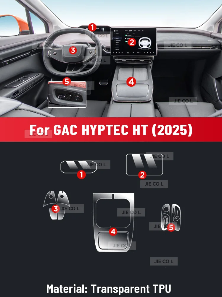 Anti-scratch Car Interior Center Console Media Dashboard Navigation TPU Protector Film Accessories For GAC HYPTEC HT 2025