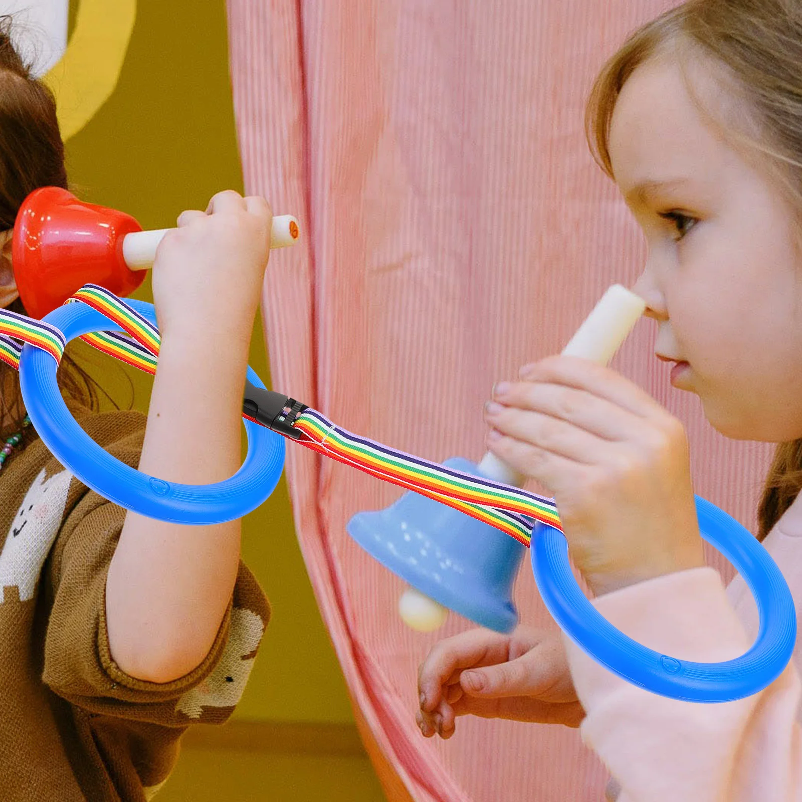 

12pcs Anti- Walking Rope Detachable With Plastic Ring Handles For Daycare Preschool Outdoor Safety Kids Leash Group