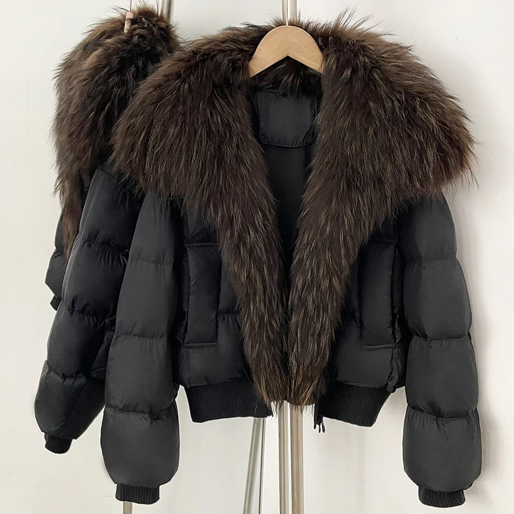 OFTBUY New Winter 90 Duck Down Jacket Women Real Fox Fur Short Warm Puffer Coat Female Fashion Casual Natural Fur Outerwear Lady