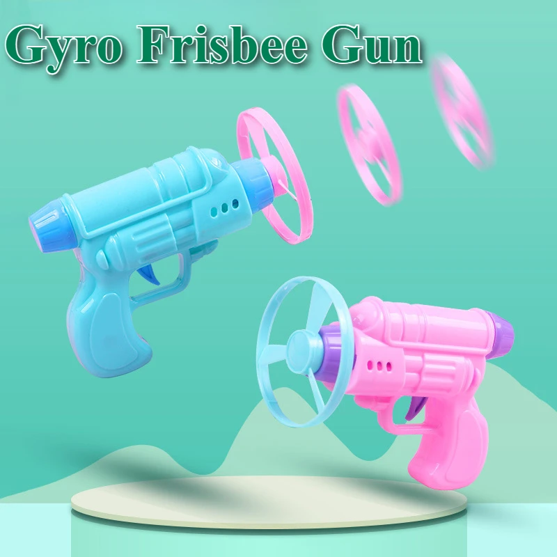 Flying Disc Gun ของเล่น Gyro Launcher ของเล่นเด็ก Flying Saucer ปืนปั่นเกมกีฬา UFO ดิสก์ Gyro ของขวัญ