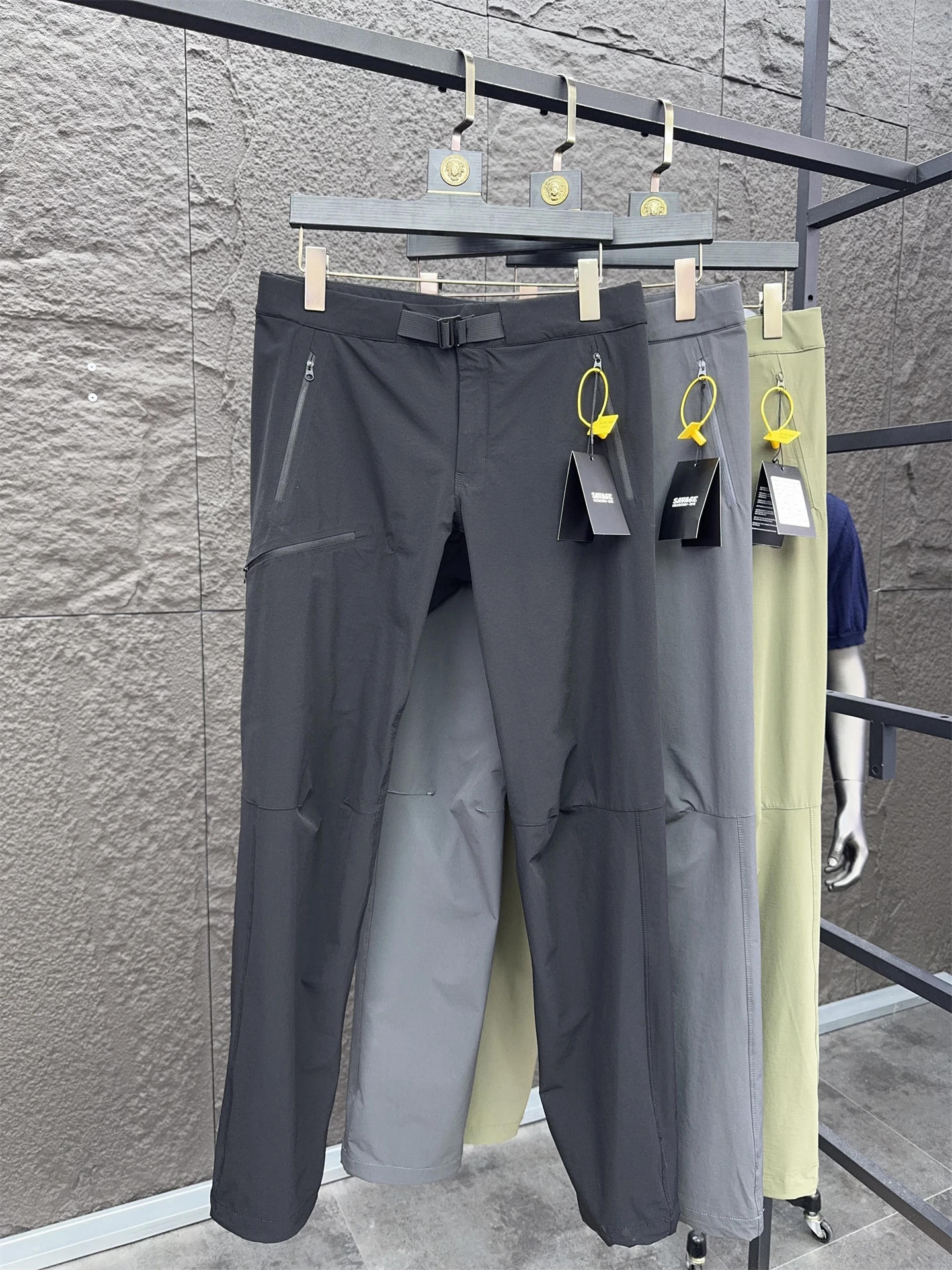 

Уличные функциональные брюки, мужские узкие прямые повседневные брюки, водонепроницаемая молния, модная городская коллекция, летняя осенняя коллекция