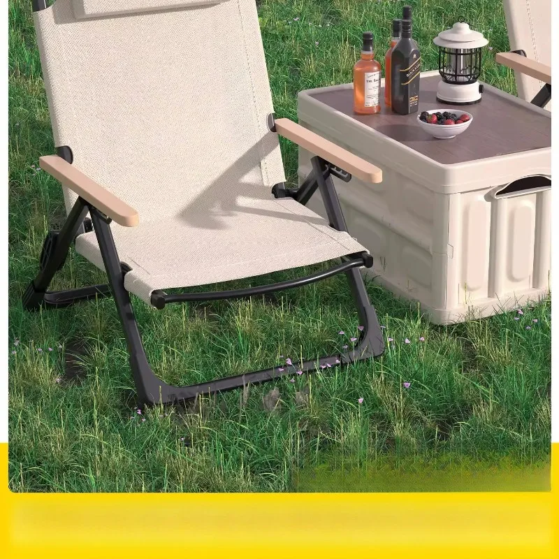 

Camping chair recliner outdoor folding chair portable picnic beach chair lazy lunch break