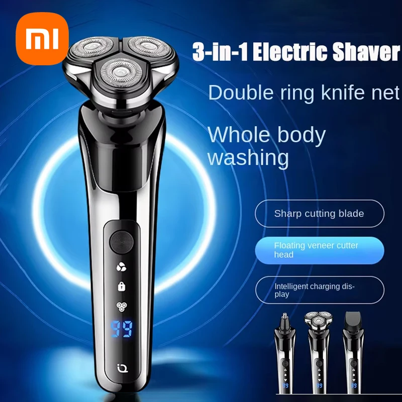 Xiaomi Electric Shaver 3-in-1 Double Head 5000 Digital Display Head Washable Rechargeable Brushless Men's Fast Charge Razor 2025