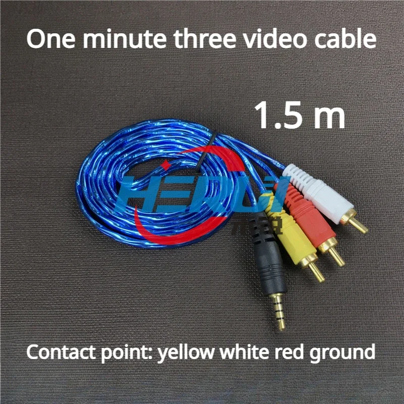 Random color  Clear Crystal one minute three move EVD audio/video cable 3.5mm to 3 Lotus AV cable RCA15mm