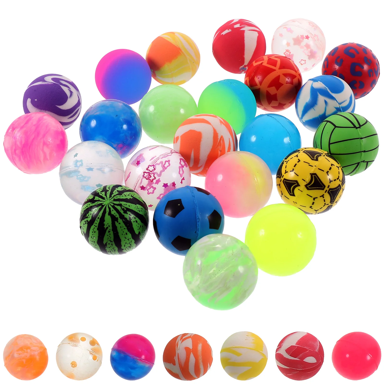 50 Stück Hüpfball-Sammelbälle, Stressabbau-Spielzeug, hüpfendes Mini-Spielzeug, klein, für Spiele, Kinderpartys