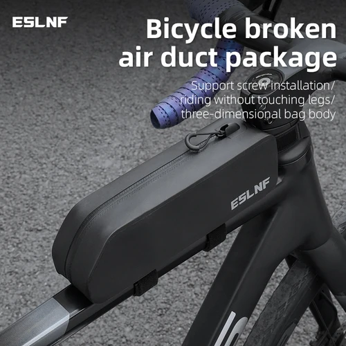 ESLNF-bolsa para tubo de bicicleta, bicicleta de montaña y carretera, carcasa dura de gran capacidad, impermeable, paquete de manillar frontal, equipo para montar en bicicleta