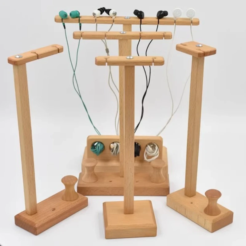 Wooden Headphone Display Rack Custom Personalization Walnut Earphone Stand Head Mounted Earphone Holder DIY for Original  Design