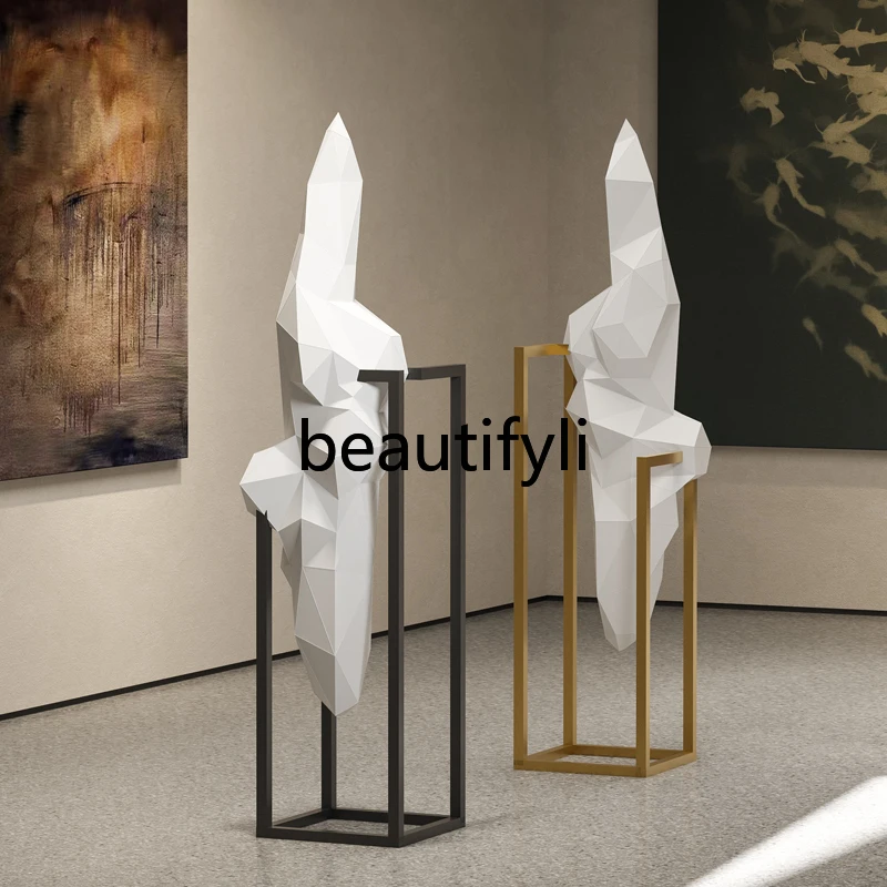 الألياف الزجاجية هندسية الطابق زخرفة مبيعات مكتب الديكور الناعم النحت الكبير فن التركيب الدرج الدوار #2