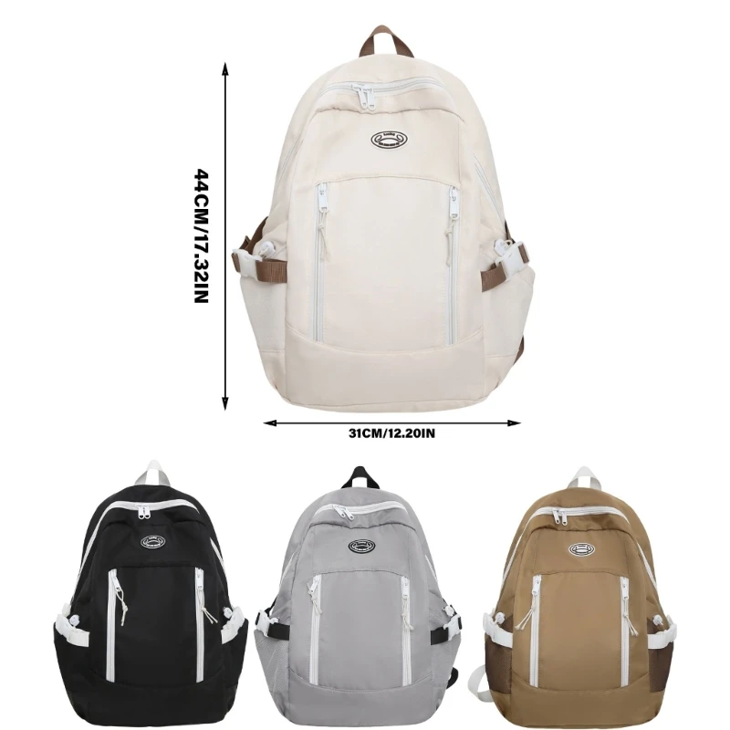 E74b bolsa escolar elegante para meninas adolescentes, mochila casual capacidade, mochila nylon moderna com alça