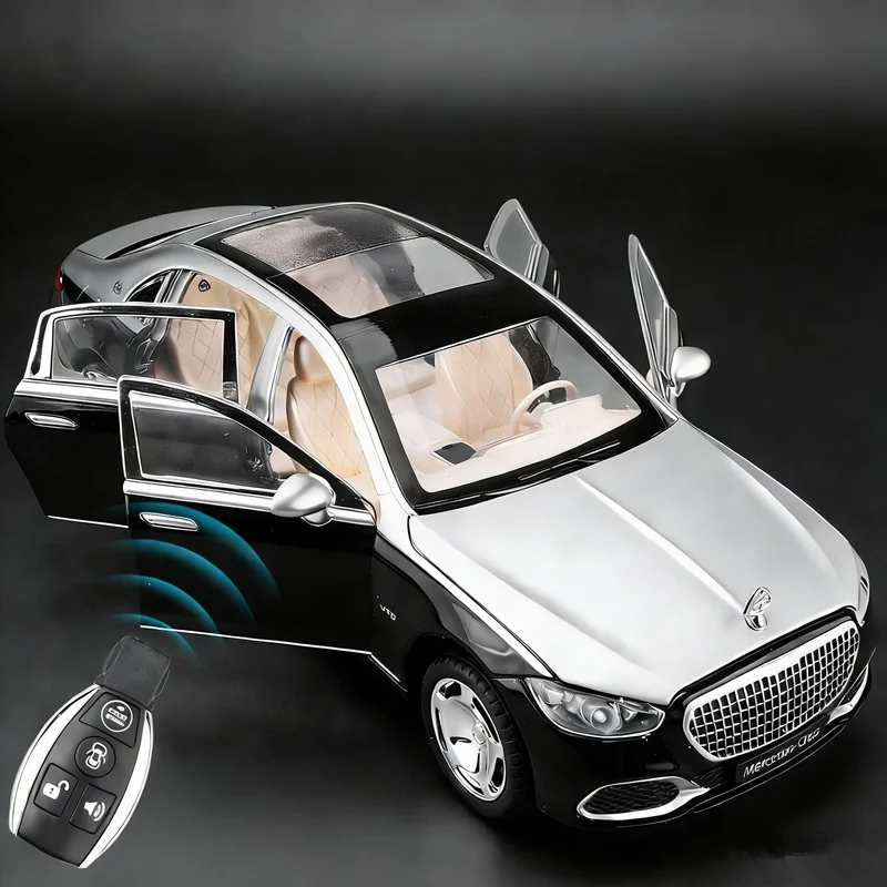 

Модель автомобиля Maybach S680 1:22, литая под давлением, с управлением с ключа, имитация звука и света, коллекционная, подарок для детей