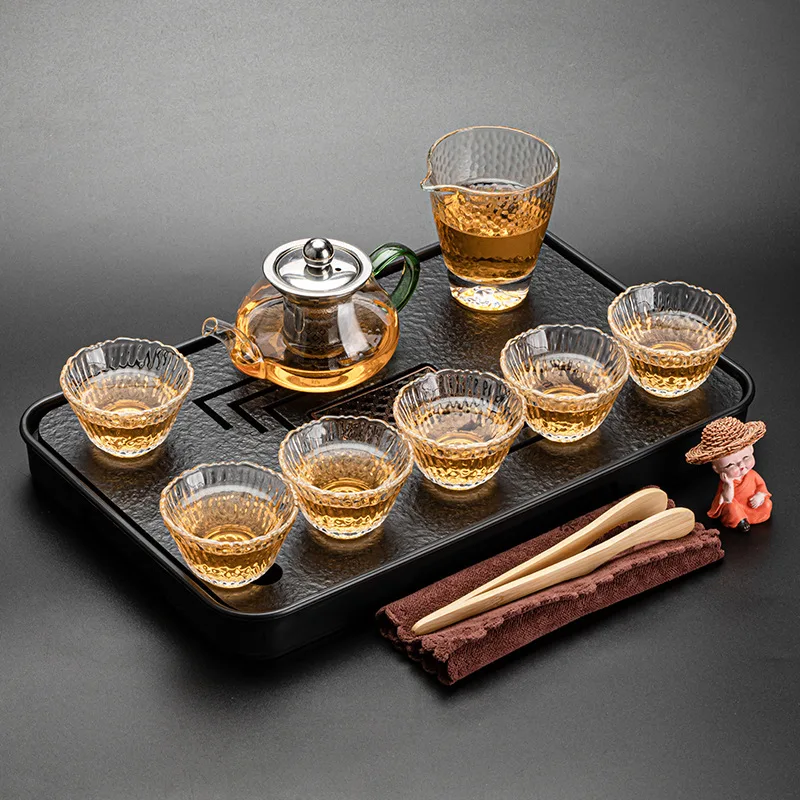 Black Pottery Dry Bubble Plate Wujin Stone Tea Table Ceramics Household Simplicity Small Water Storage Japanese Tea Plate Set