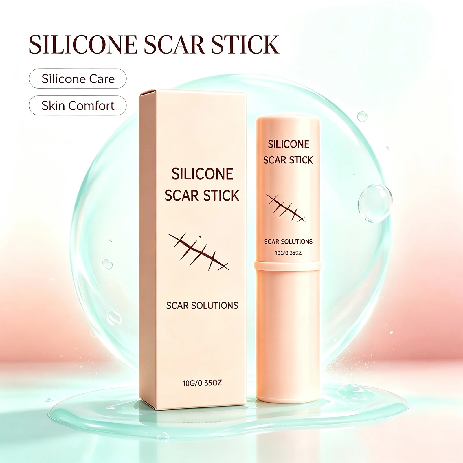 Silicone Scar Stick 10g Improves Appearance of Scars Redness Relief Moisturizing Smooths Skin Portable Easy Apply Daily Care