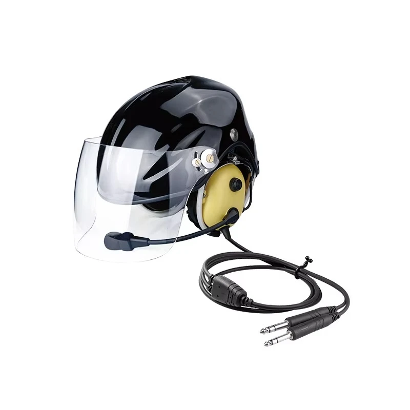 Carbon fiber powered paraglider helmet with full noise canceling headphones | Compatible with most radios
