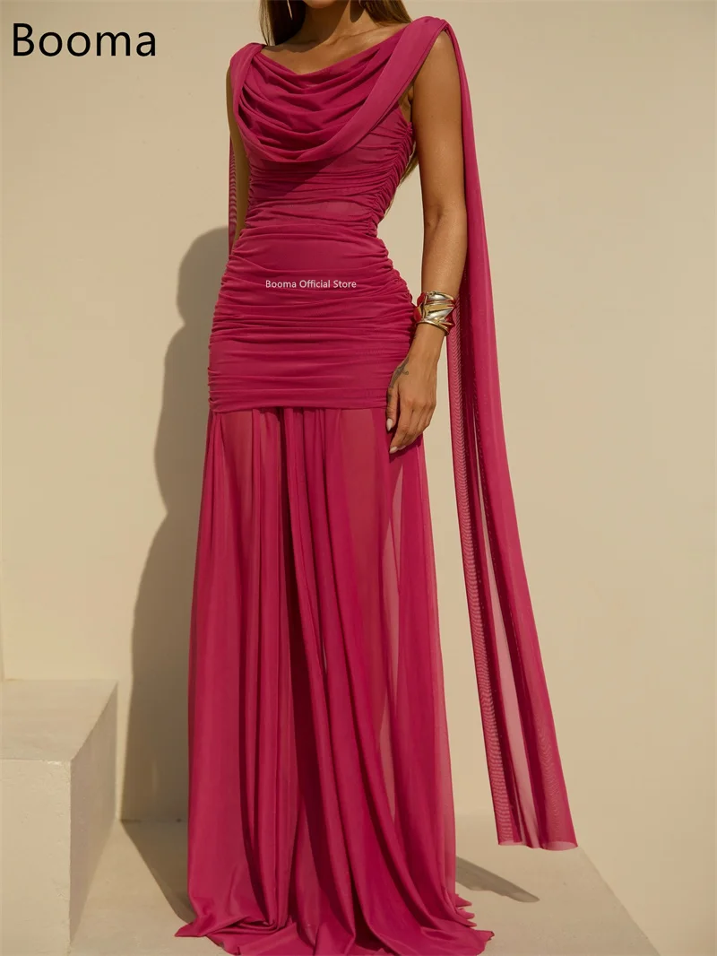 Booma linha a cinta de espaguete plissado vestidos de noite sem mangas vestidos formais para mulheres elegantes vestidos de baile feitos sob encomenda